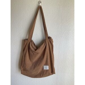Fancy Forest Kalidi Tote Bag Brown Corduroy Lined Zipper Double Handle